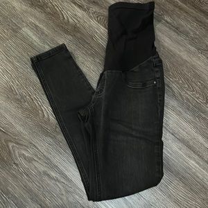 Indigo Blue Black Skinny Maternity Jeans